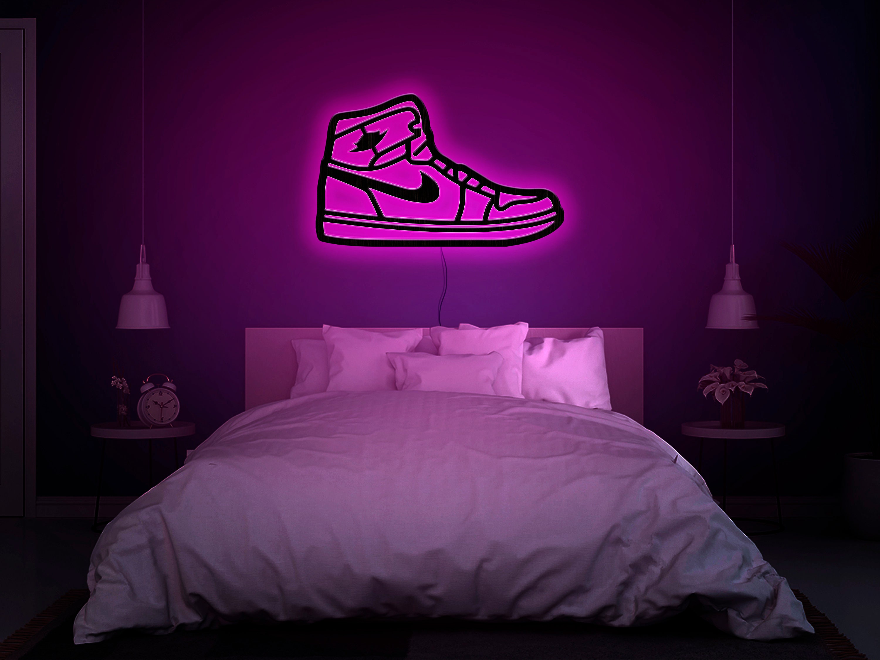 Air jordan led sign Jordan sneakers art Air jordan neon | Etsy