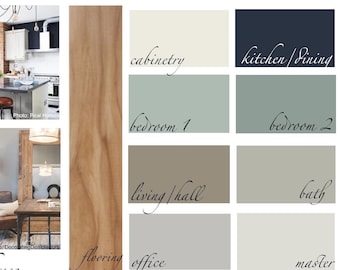 Farmhouse Design Style by Farrow & Ball Interior Paint Color Palette ...