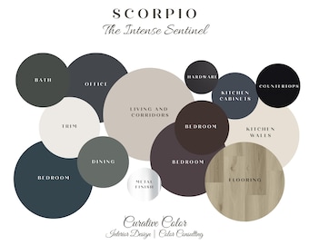 Scorpio Home Color Scheme: Moody Interior Paint Palette (Digital Download)