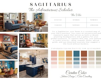 Sagittarius Zodiac Paint Palette: Eclectic Home Color Scheme (Digital Download