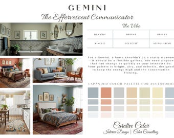 Gemini Zodiac Paint Palette: Celestial Home Color Scheme (Digital Download