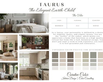 Taurus Zodiac Paint Palette: Earth Tone Interior Color Scheme (Digital Download