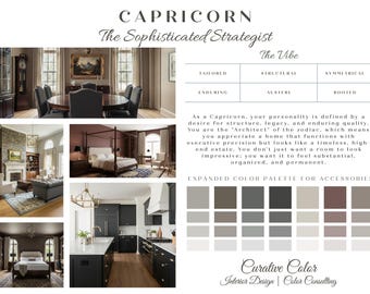 Capricorn Zodiac Paint Palette: Earth Element Home Color Scheme (Digital Download)