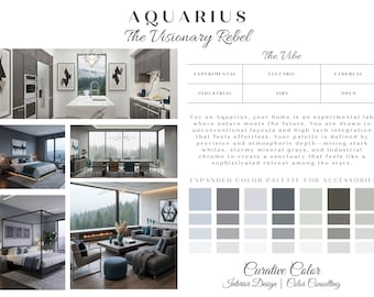 Aquarius Interior Paint Palette: Visionary Rebel Home Color Scheme (Digital Download