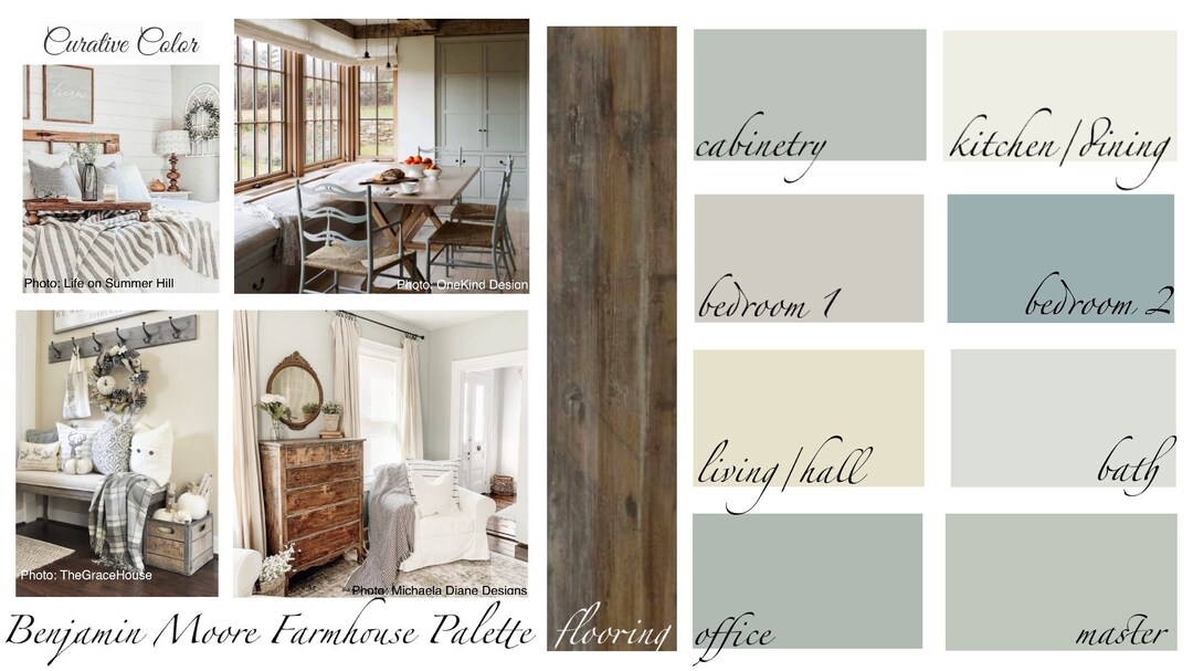 Farmhouse BENJAMIN MOORE Interior Paint Color Palette - Etsy
