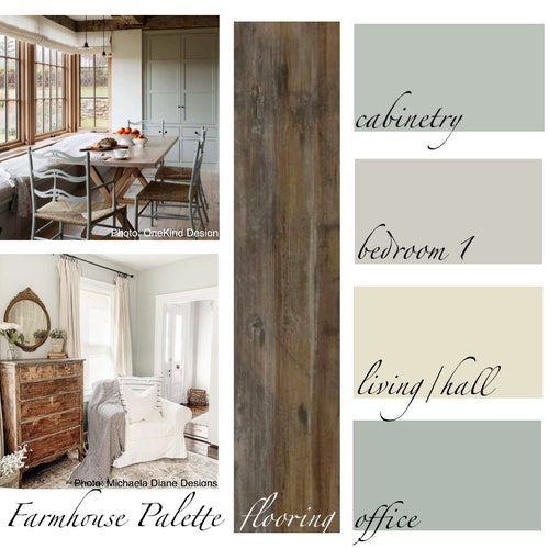 Farmhouse BENJAMIN MOORE Interior Paint Color Palette - Etsy