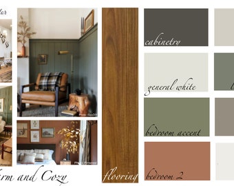 Warm and Cozy Interior Paint Color Palette - Etsy