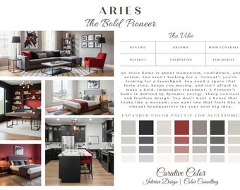 Aries Zodiac Paint Palette: Fire Element Home Color Scheme (Digital Download)