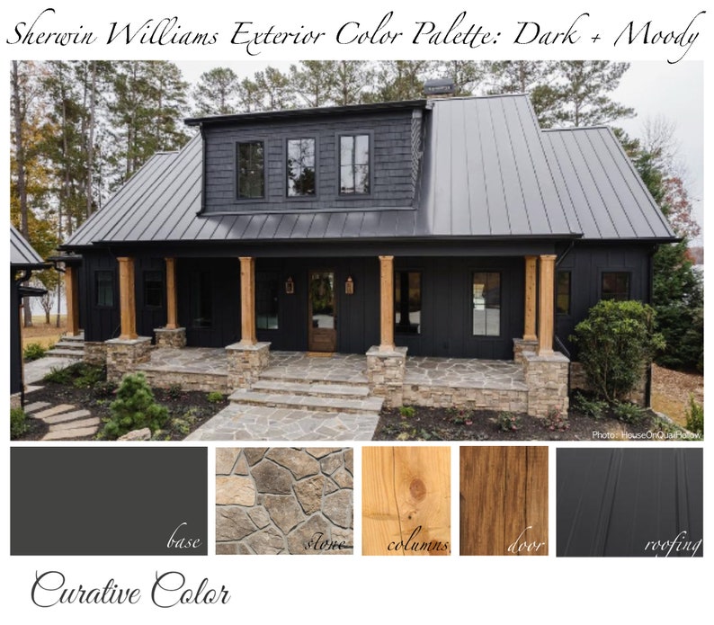 Dark and Moody SHERWIN WILLIAMS Exterior Color Palette - Etsy