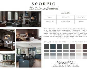 Scorpio Home Color Scheme: Moody Interior Paint Palette (Digital Download)