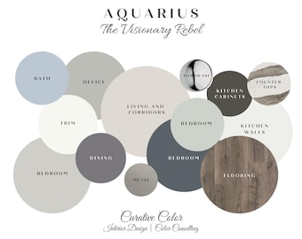 Aquarius Interior Paint Palette: Visionary Rebel Home Color Scheme (Digital Download