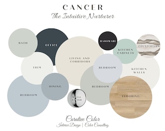 Cancer Zodiac Paint Palette: Celestial Home Color Scheme (Digital Download