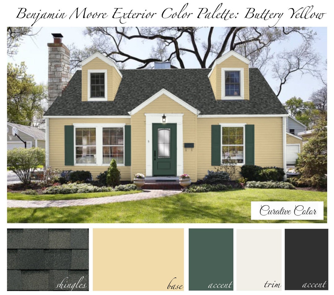 Buttery Yellow BENJAMIN MOORE Exterior Color Palette Etsy
