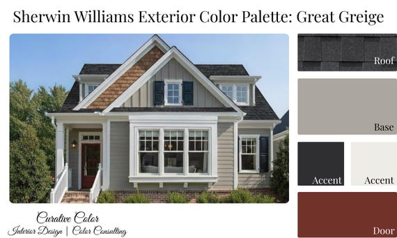 Great Greige - SHERWIN WILLIAMS Exterior Color Palette - Etsy