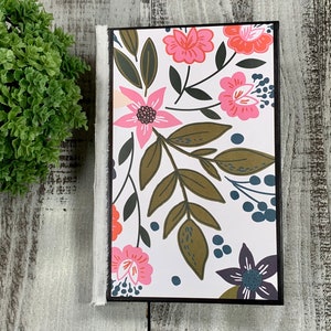 Journal vierge non ligné | Carnet de notes | Agenda | Agenda | Papier kraft ordinaire | Fait main | Feuilles Fleurs