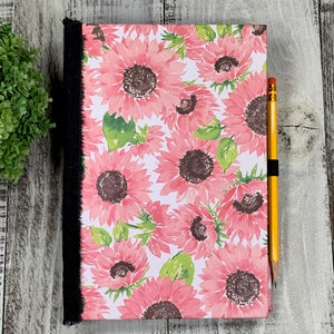 Daily Gratitude Journal | 1 Year | 5 Minute Journal | 2 Minutes a Day | Pink Sunflowers Spring