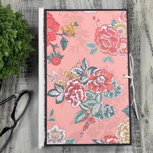 Journal vierge non ligné | Carnet de notes | Agenda | Agenda | Papier kraft ordinaire | Fait main | Fleurs roses vertes bleues jaunes