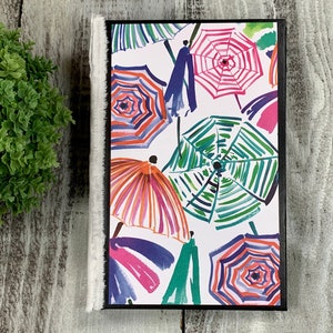 Handmade Blank Lined Journal | Lined Notebook | Lined Paper | Diary | Beach Umbrella Vacation
