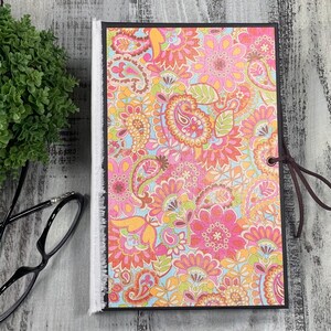 Diario vuoto senza fodera/taccuino/diario/libro giornaliero/carta Kraft semplice/fatto a mano/Go-go Paisley colorato anni '60