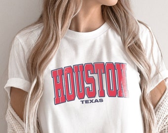 Houston Texas T-Shirt, Varsity Aesthetic City Pride Tee