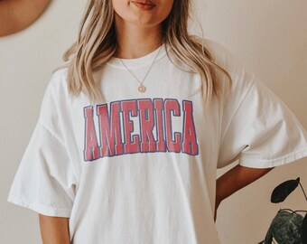 Comfort Colors America USA Flag T-shirt: Patriotic 4th of July Tee
