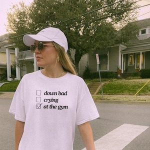 Comfort Colors® Down Bad Crying At The Gym Shirt, In My Gym Era, Workout Girly Tee, Strong as a mother shirt, gift for gym mom, mothers day