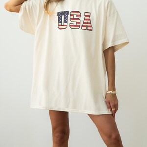 Vintage USA Flag Comfort Colors T-Shirt: Patriotic 4th of July Tee image 4