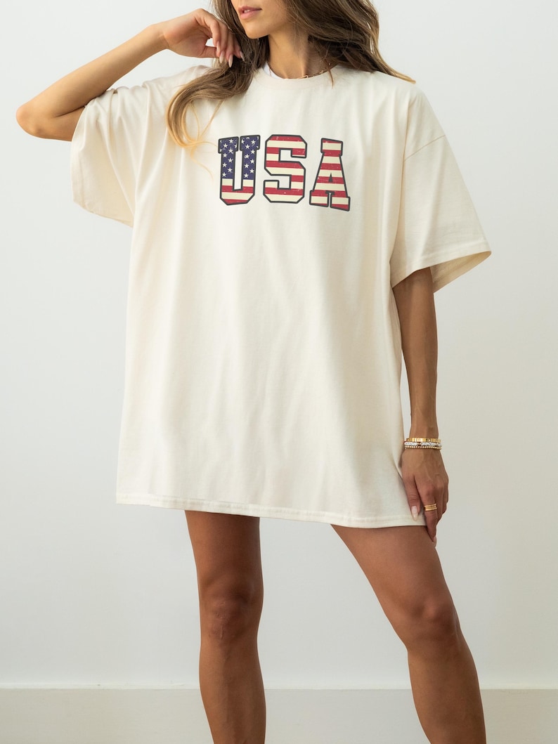 Vintage USA Flag Comfort Colors T-Shirt: Patriotic 4th of July Tee image 4