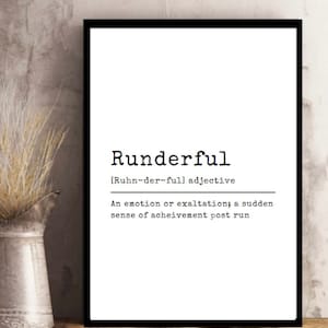 Runderful - Digital Download. Running Jogging Sport Outdoor Print, Home Art, Funny Quotes, Typography, Wall Art, Running Motivation