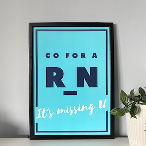 Go For A Run - Digital Download. Running Jogging Sport Print, Home Art, Funny Poster, Funny Quotes, Typography, Wall Art