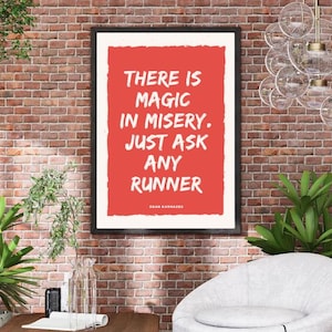 Magi i elände - Digital nedladdning, löpmotivation, affisch, kort, typografi, löparcitat