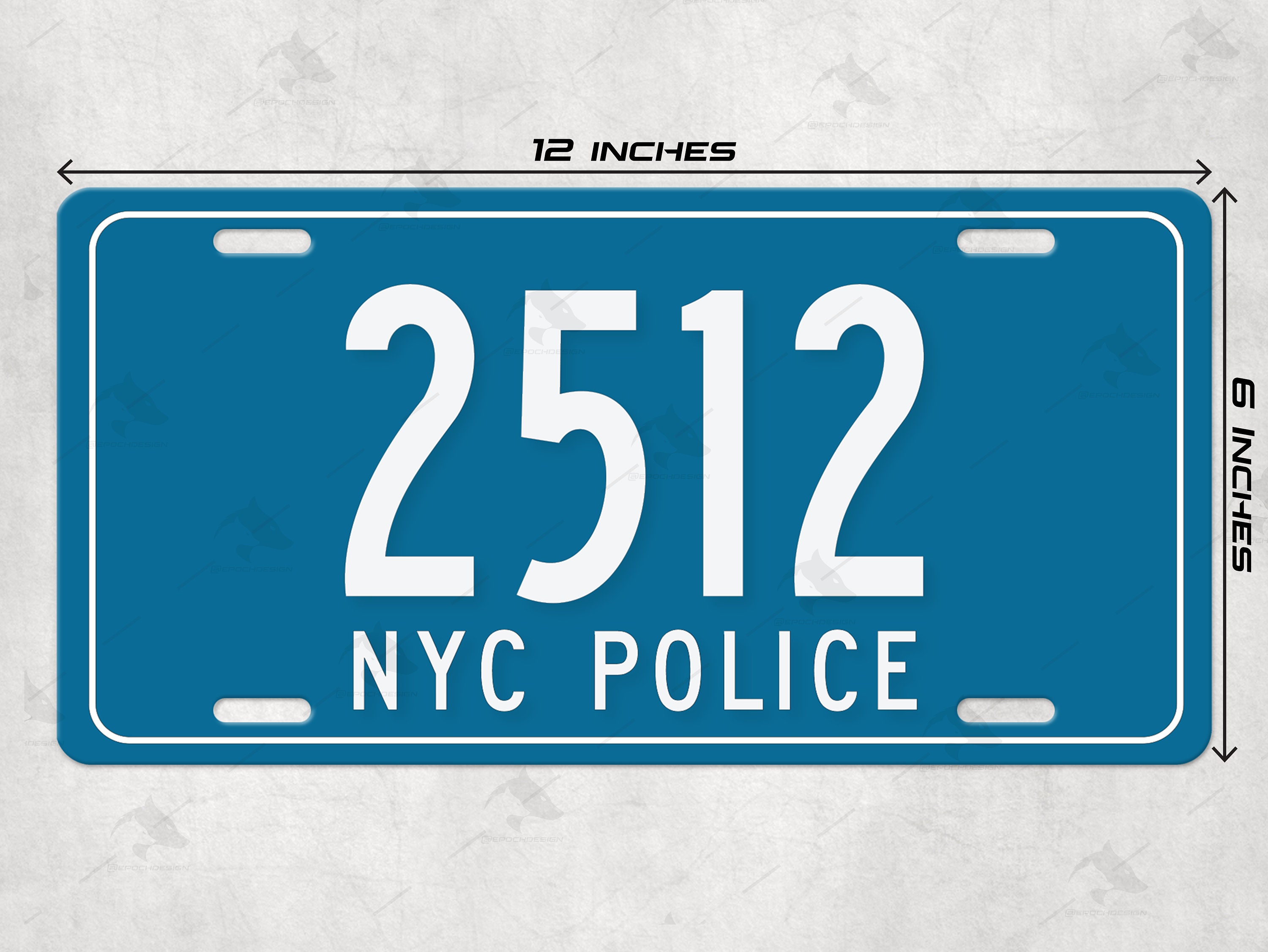 NYPD Police Historical License Plate , Customizable 6x12 .032 Gauge