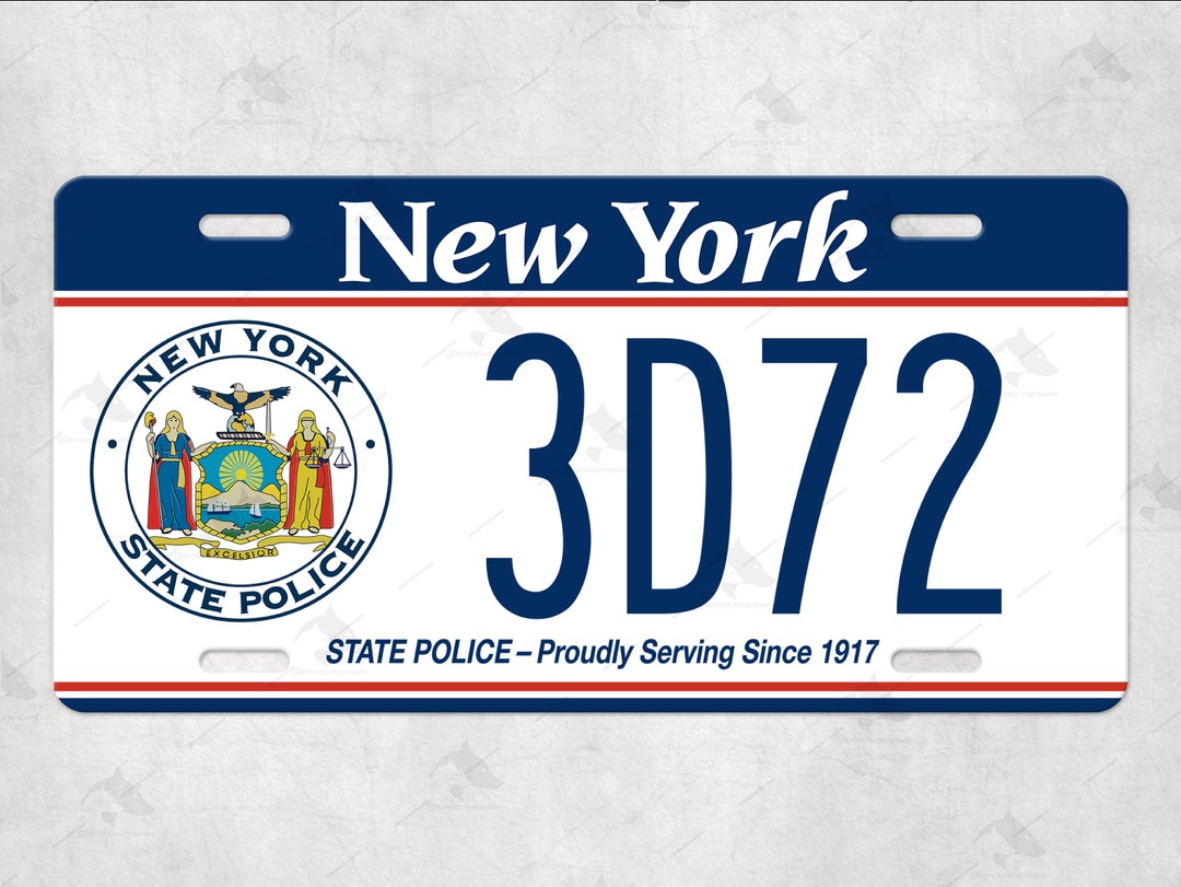 New York State Police Historical License Plate , Customizable 6x12 .032