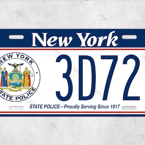 New York State Police Historisches Kennzeichen, Individualisierbar 6"x12" .032 Gauge Aluminium Classic NYSP Department NY Officers and Cops