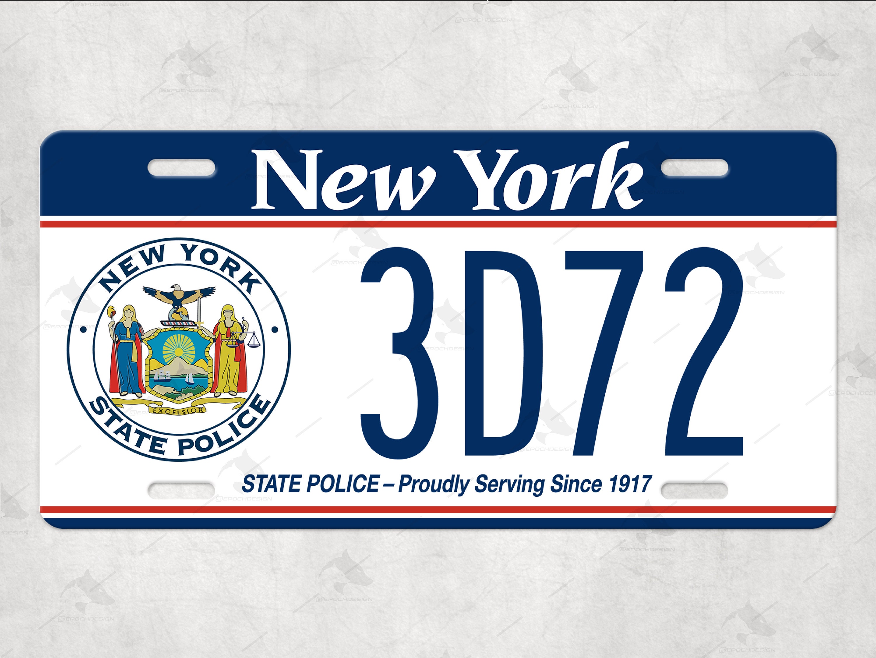 New York State Police Historical License Plate Customizable Etsy