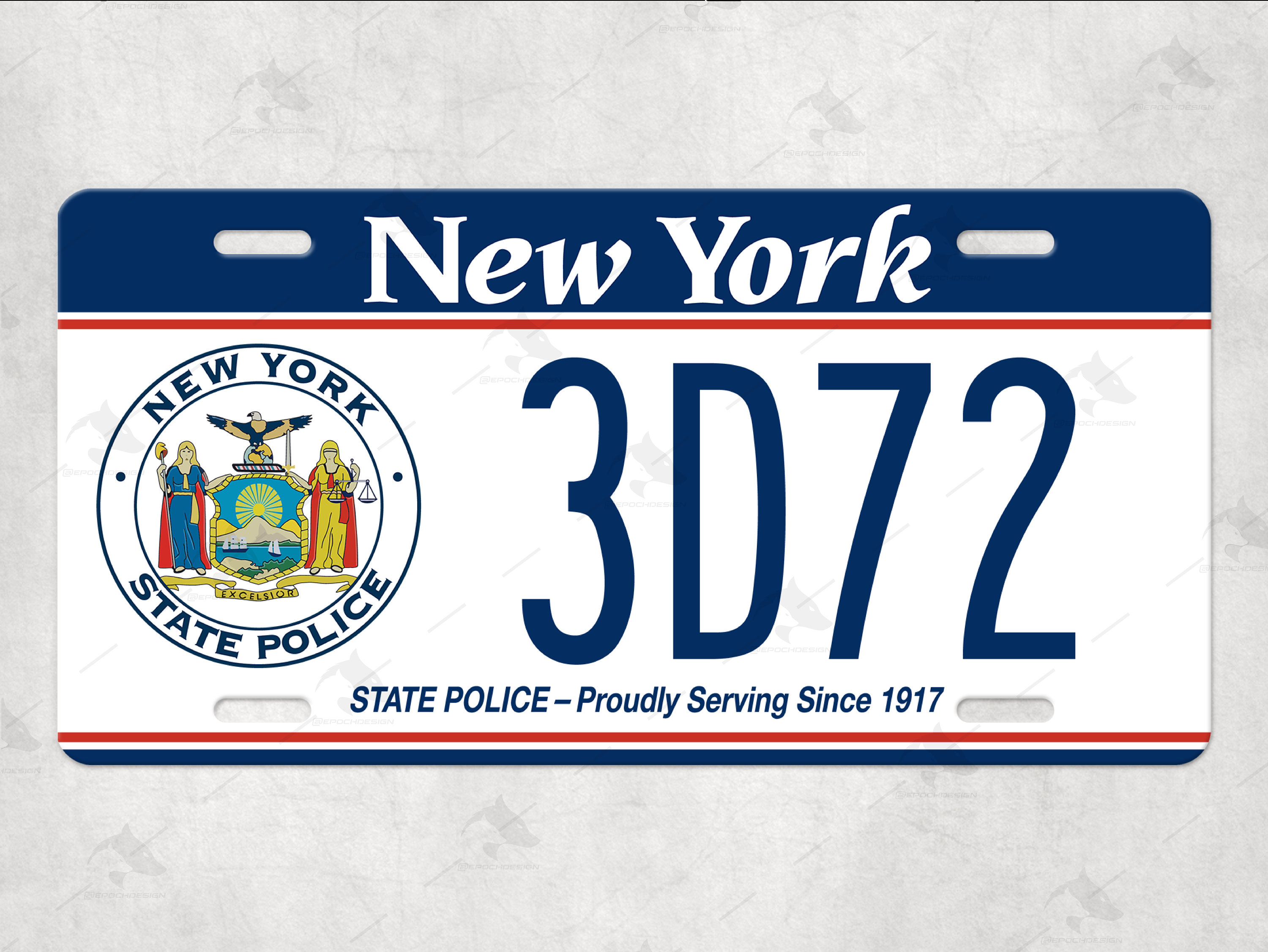 New York State Police Historical License Plate , Customizable 6x12 .032