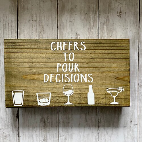 Cheers Wood Sign Home Bar Decor Wedding Sign Brewery Etsy