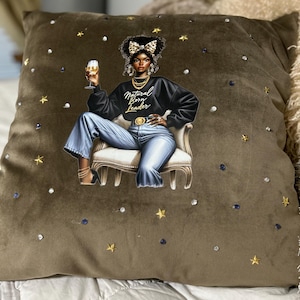 Black Girl Magic Velvet Pillow: Sparkle Home Decor, Empowerment Gift