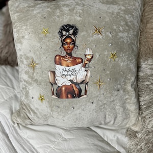 black girl magic, inspirational, empowerment, positive affirmation, black queen, sparkle home decor, custom decorative, unique pillow, gift