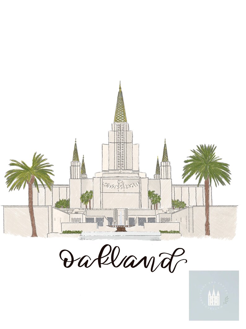 Oakland Temple Art, LDS Temple Printable, California Temple Digital ...