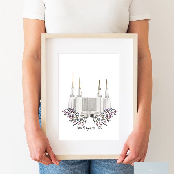 Dc Temple Watercolor - Etsy