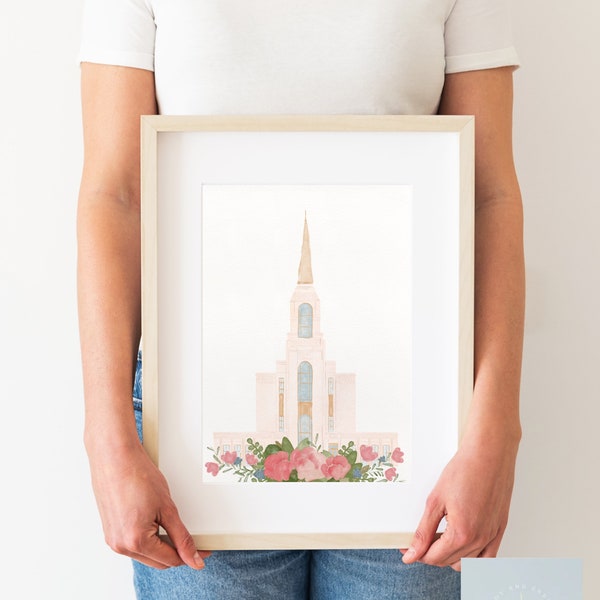 Syracuse Utah LDS Temple; LDS Temple Watercolor Printable