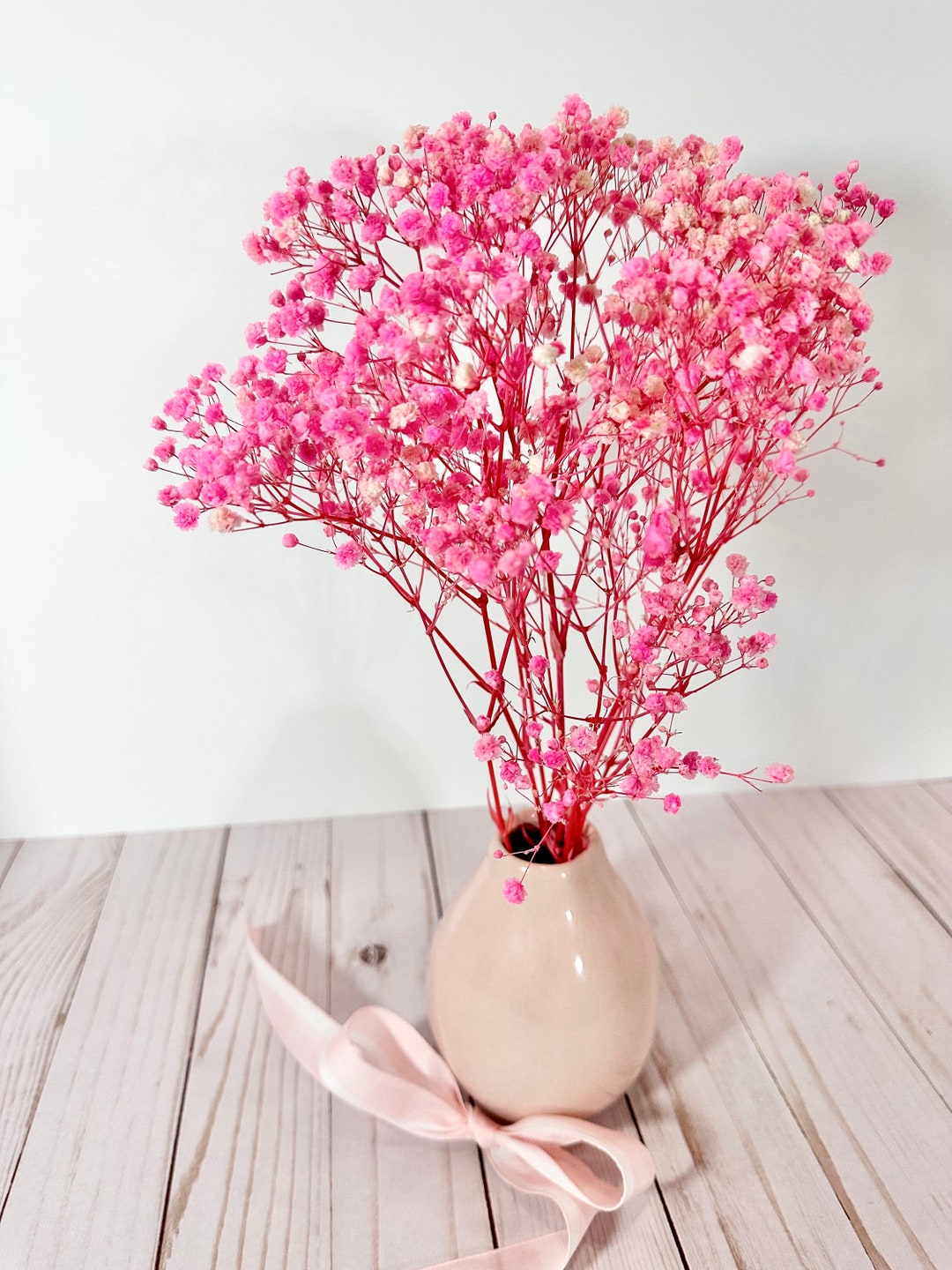 14”-18” Candy Pink Preserved Gypsophila Baby's Breath Flowers Very