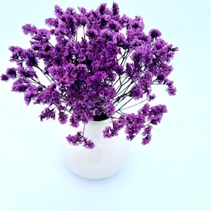 A small bouquet of Preserved German Statice, Limonium Soft Flower, Floral arrangement, Wedding, DIY flower arranging craft- Purple
