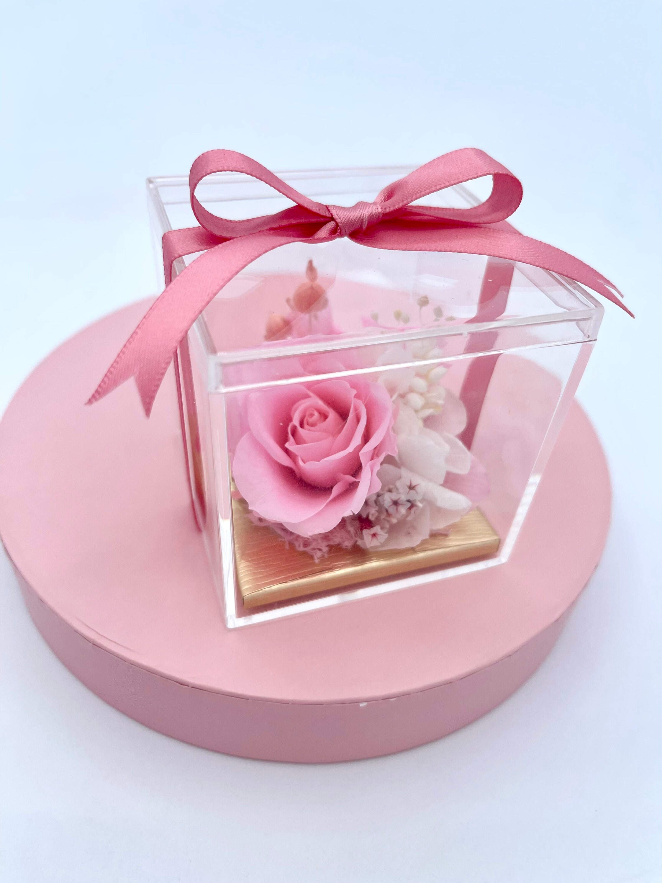 Small Clear Acrylic Gift Box Preserved Flowers Box Rose Etsy