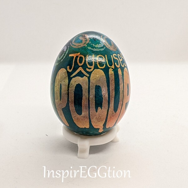 Real Easter Egg, Alcohol Ink and Pysanky Chicken Egg, Joyeuses Pâques