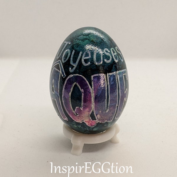 Real Easter Egg, Alcohol Ink and Pysanky Easter Egg Art, Joyeuses Pâques