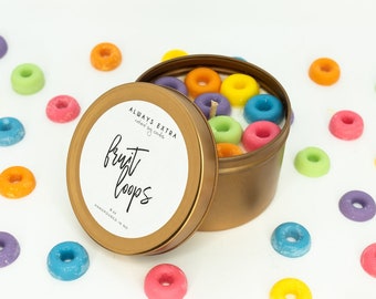 フルーツループソイキャンドル、シリアルキャンドル、クールなキャンドルギフト、ギフトアイデア