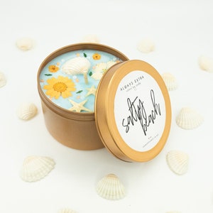 Beach Themed Soy Candle, Summer Candle, Ocean Candle, Lake Candle, Unique Gift, Sea Shell Candle