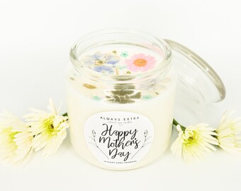 Mother's Day Candle Gift, Mother's Day Present, Unique Gift for Mom, Flower Candle